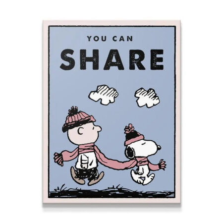 Full vertical composition of the Kids PEANUTS - You Can Share poster art featuring Charlie Brown and Snoopy.