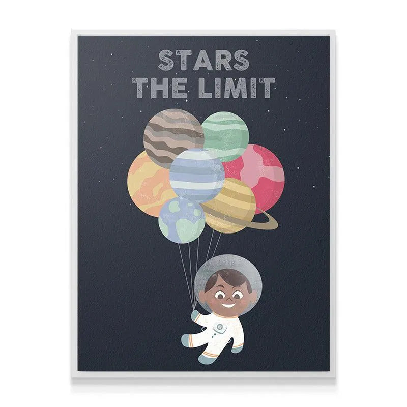 Texture shot highlighting the matte paper finish of the 'Kids - Stars The Limit' space print.