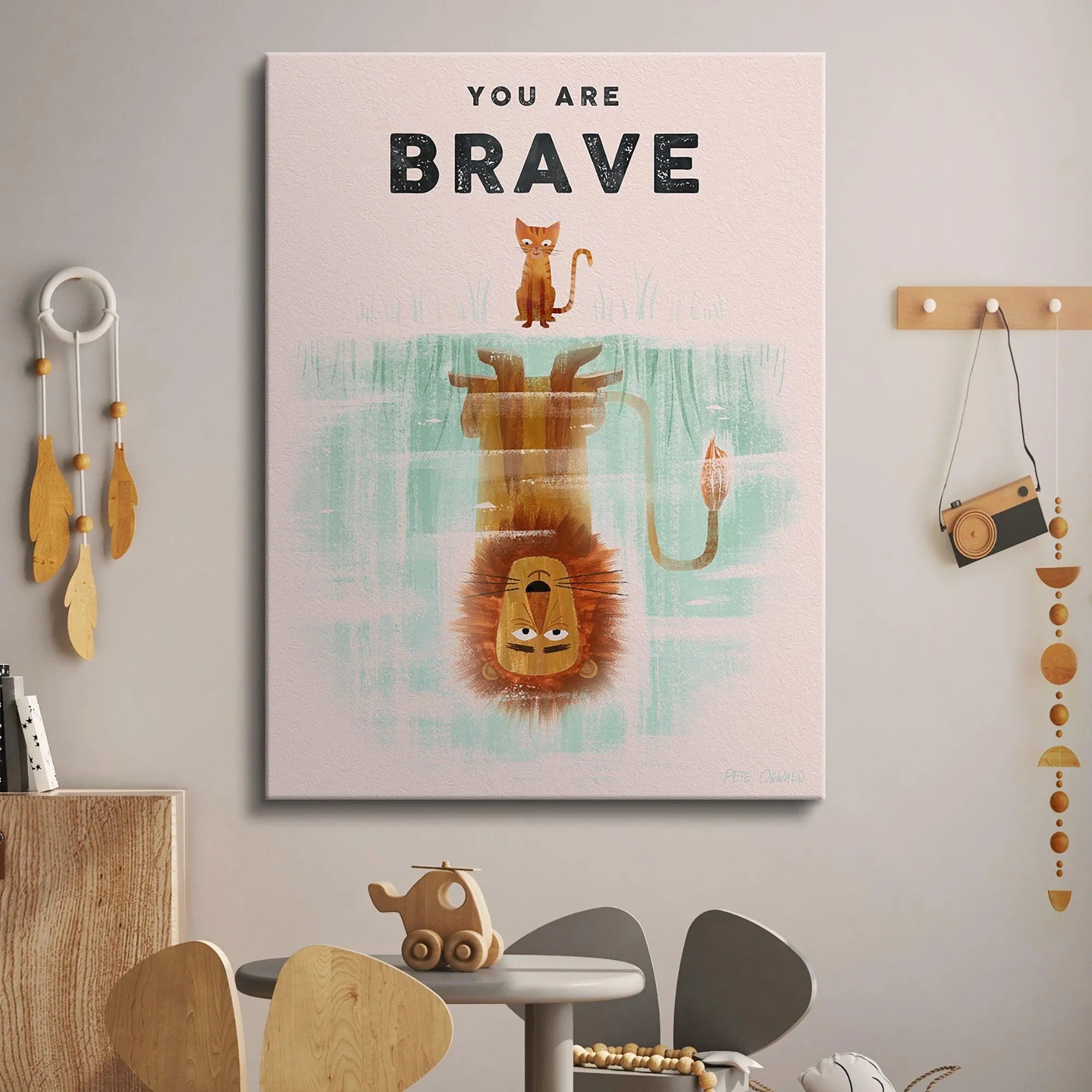 Low-angle view highlighting the water reflection metaphor in the Kids You Are Brave artwork.