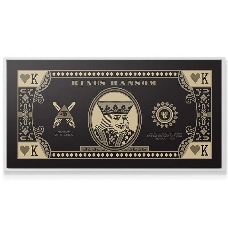Angled perspective highlighting the central King's face within the oval frame on the Kings Ransom ( Black Card ) artwork.