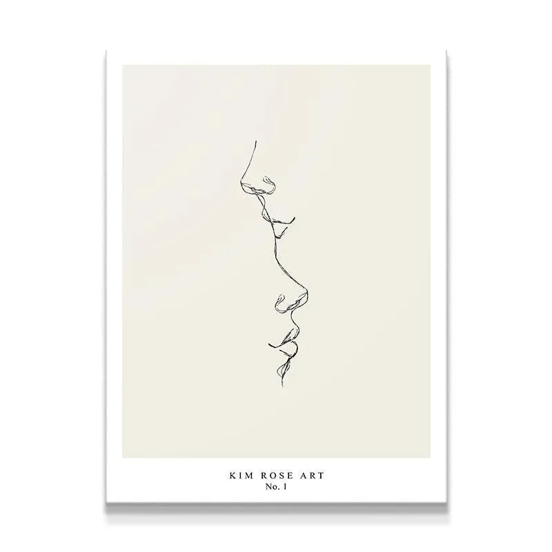 Close-up view of the fine line texture on the abstract Kiss - White artwork.