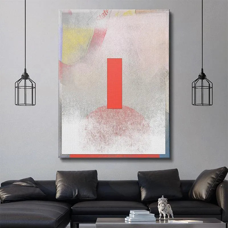 Kubik art featured in a modern minimalist living room setting (lifestyle shot).