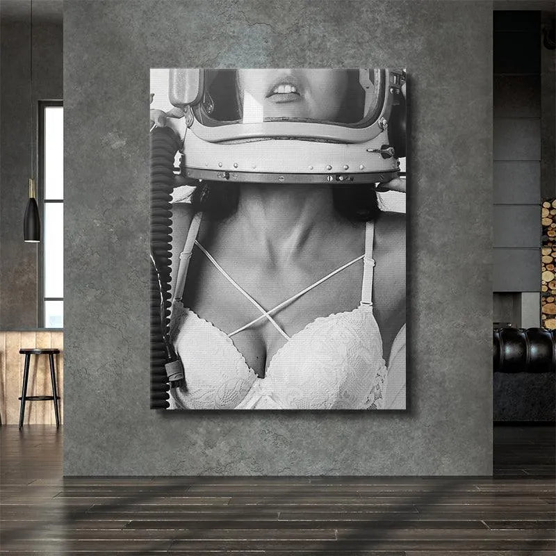 Conceptual artwork, Last Breath, showing the intimate vulnerability beneath the rigorous space gear.