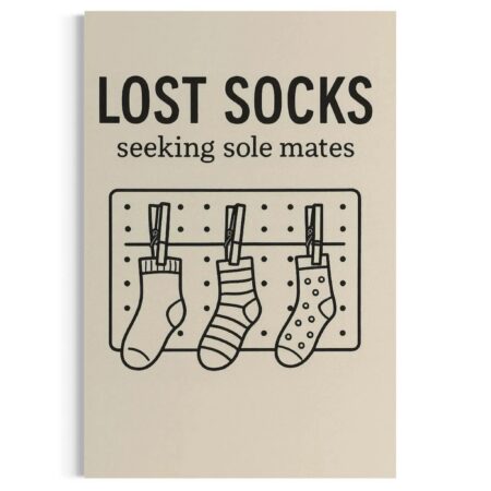 Laundry Room Wall Art – Lost Socks Seeking Sole Mates