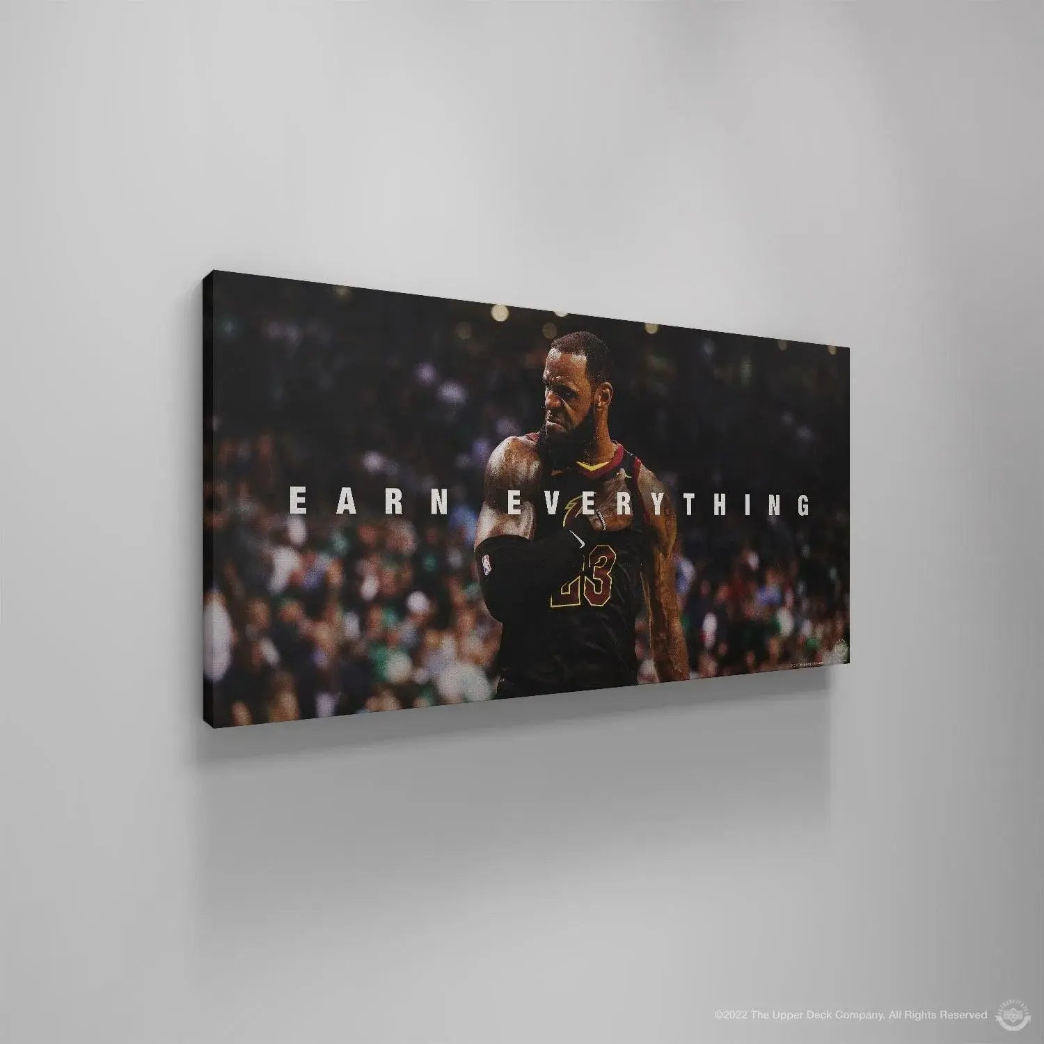 High-contrast image of the basketball superstar embodying the LeBron James - Earn Everything mindset.