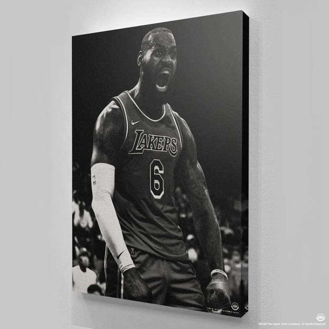 NBA memorabilia featuring the iconic competitive spirit of the LeBron James - Lions Roar moment.