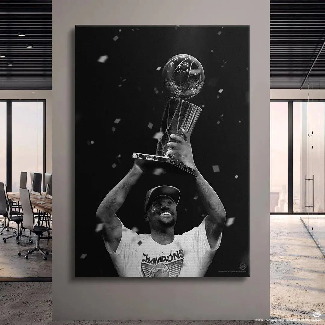 Vertical full-frame view of the museum-quality poster print 'LeBron James - The First'.