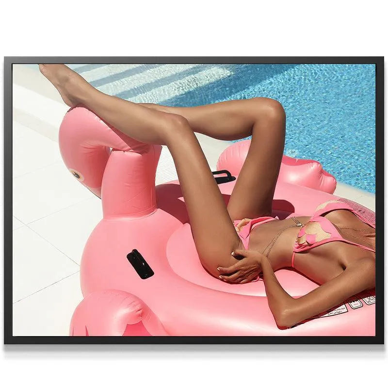 Luxury lifestyle photography print emphasizing the relaxed Leg Up pose and summer leisure.