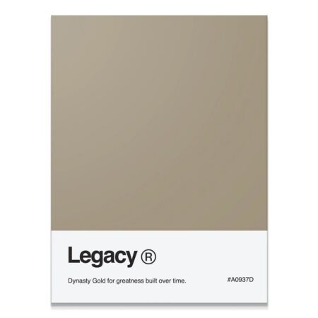 Full overhead view of the Dynasty Gold Legacy Palette swatch card.