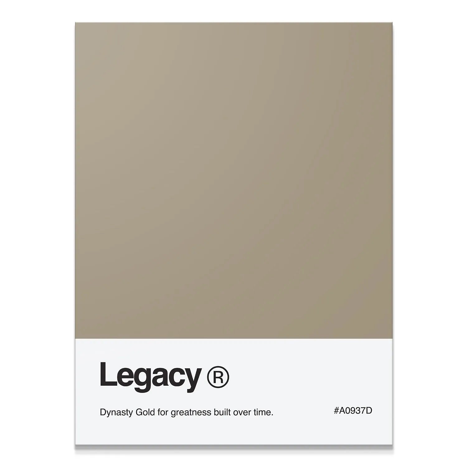 Full overhead view of the Dynasty Gold Legacy Palette swatch card.