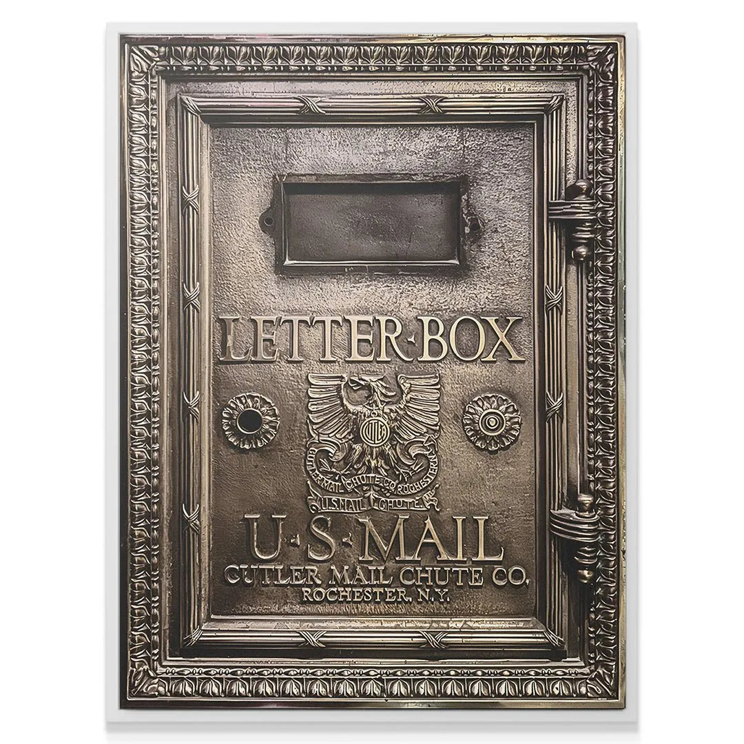 Textured surface shot of the antique patina on the vintage metal Letter-Box.