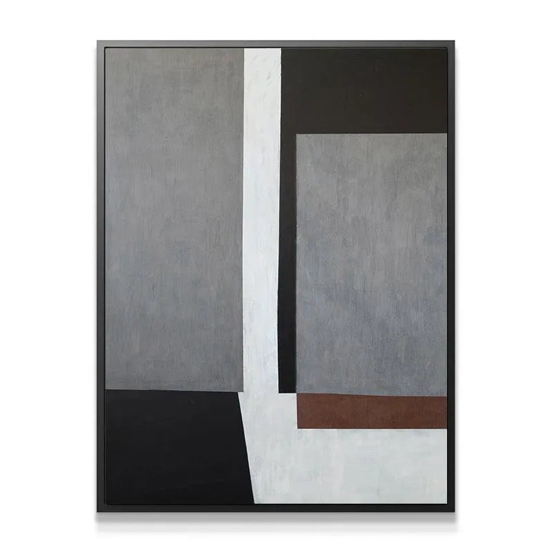 Full view of the Libra geometric artwork highlighting the contrast between black and light colors.