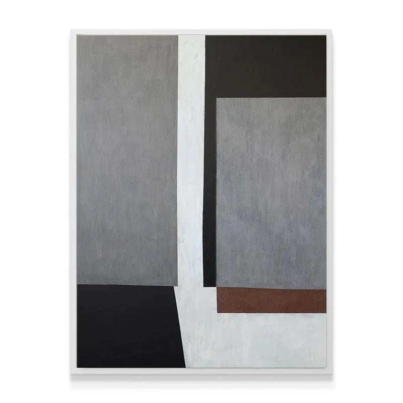 Lifestyle shot of the Libra canvas art hanging above a minimalist office console.