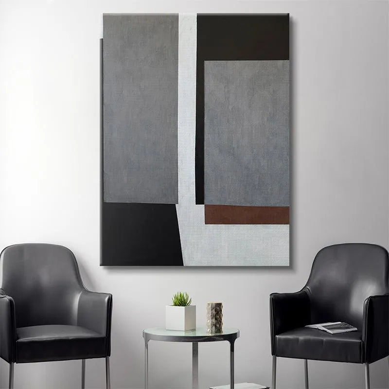 Detailed view of the sienna/brown accent stripe within the Libra composition.