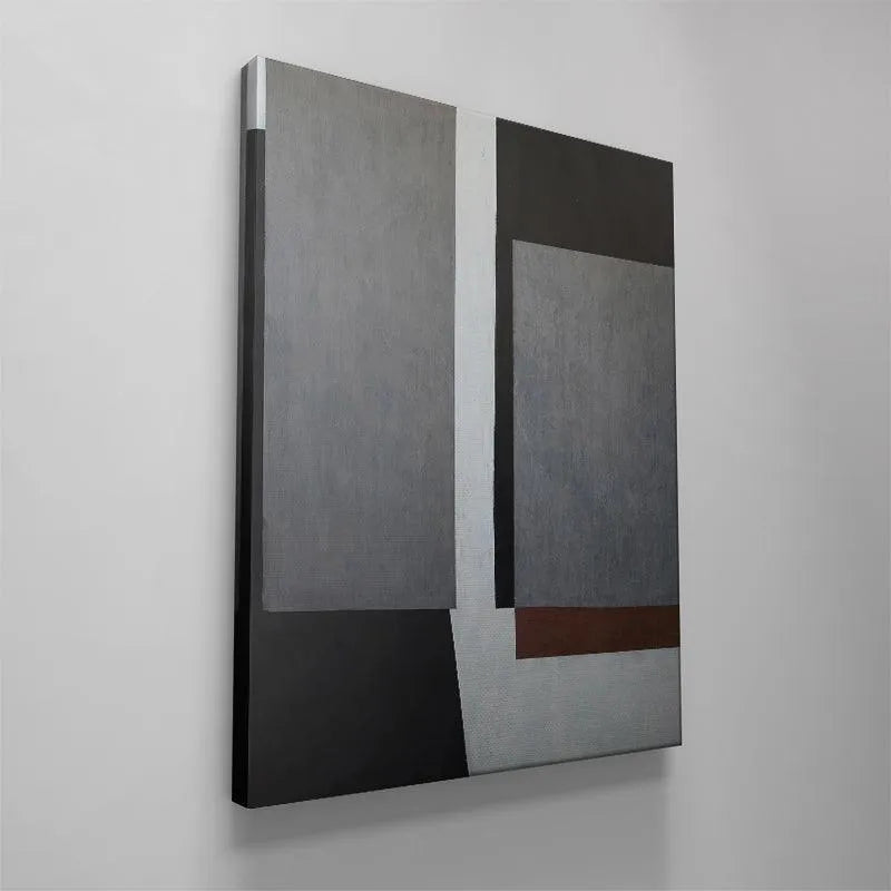 Vertical orientation of the modern abstract Libra piece against a white gallery wall.