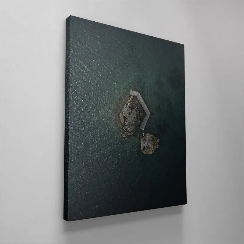 Textured surface analysis of the canvas material used for the 'Lonely Rock' print production.