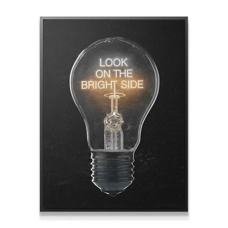 Close-up shot of the glowing filament detail inside the 'Look On The Bright Side (Light Bulb)' artwork.