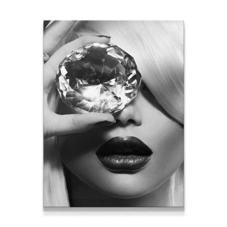 Close-up of diamond reflection and crystal clarity in the Looking Glass artwork.
