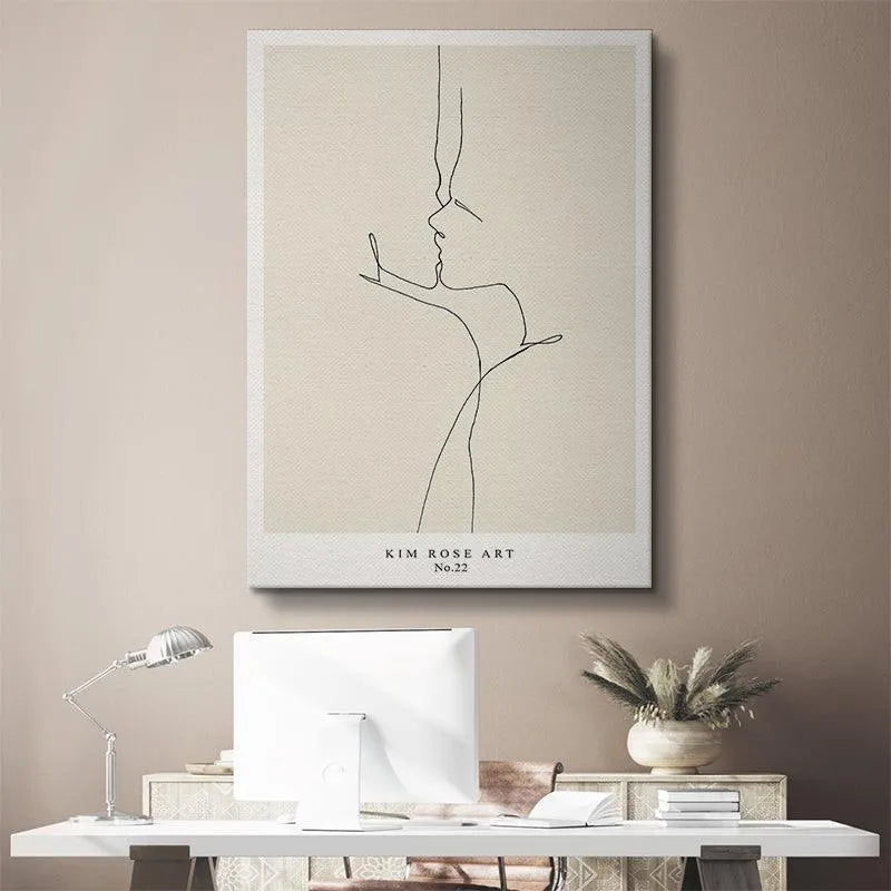 Detailed view of the two profiles nearly touching in the Lovers - White design, emphasizing intimacy.