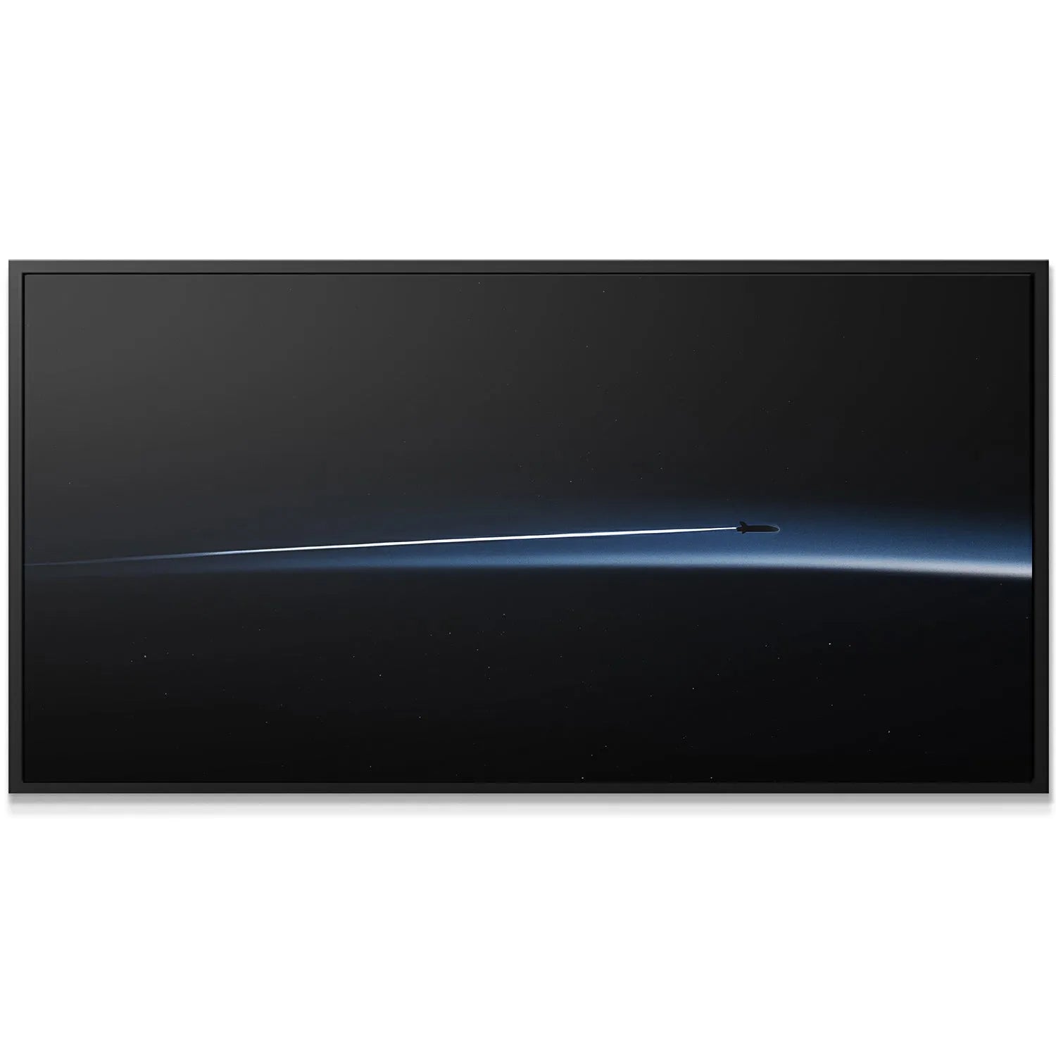Detailed silhouette of the streamlined projectile achieving Mach 10 speed near the Earth's atmosphere.