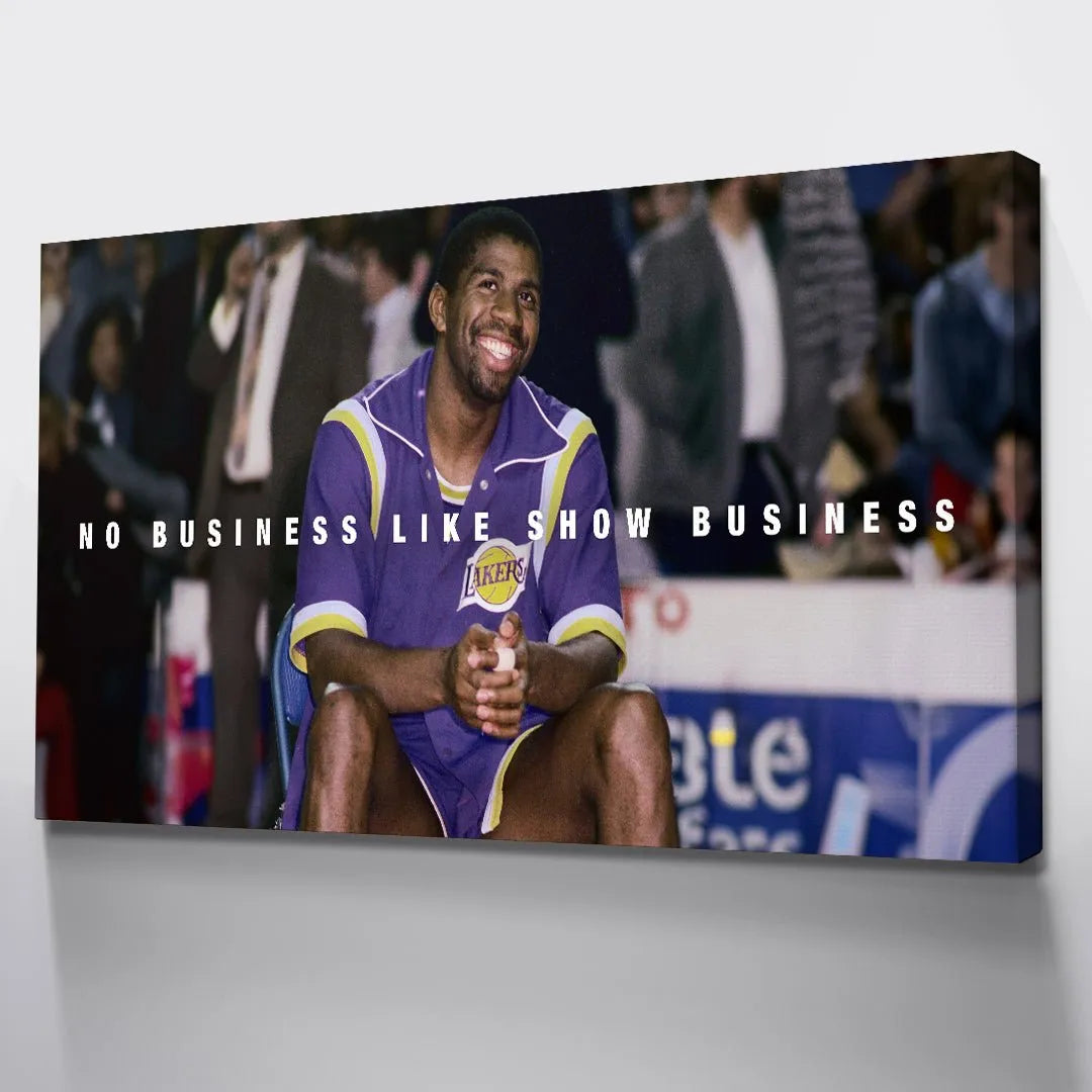 Wide angle view of the Showtime era benchwarmer featured in Magic Johnson - Show Business artwork.