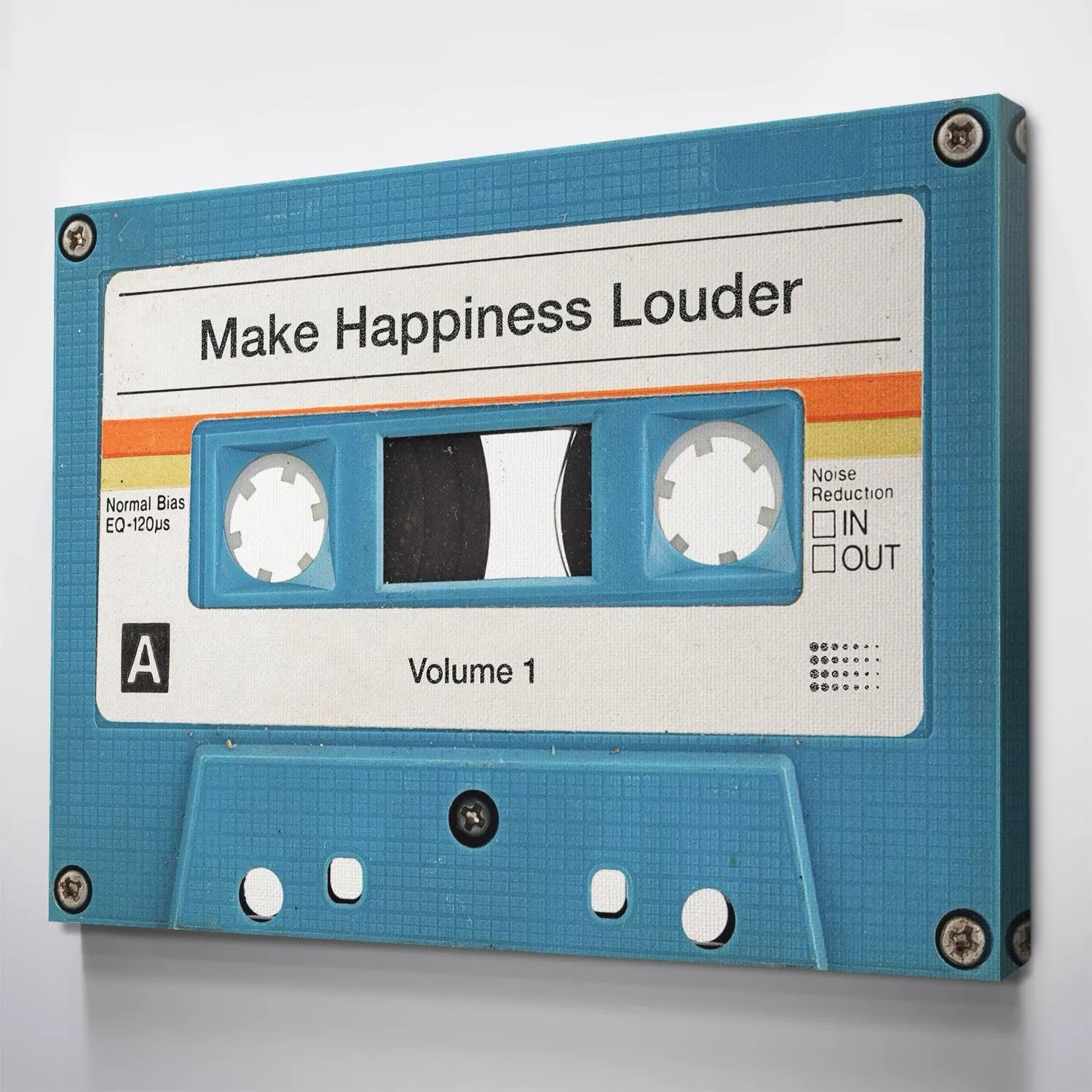 Macro view of the "Normal Bias" and EQ settings printed on the 'Make Happiness Louder (Cassette)'.
