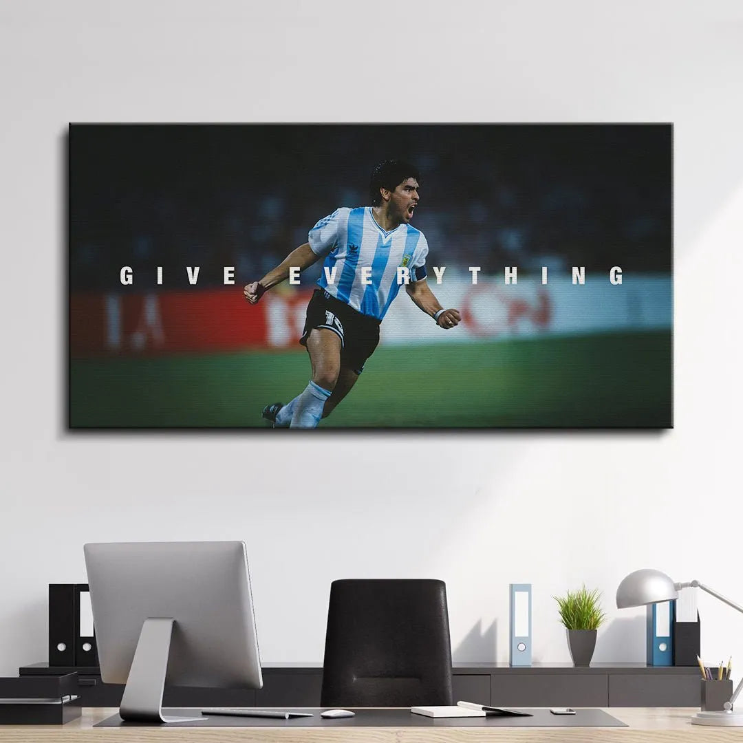 Texture detail showcasing the high-quality archival print material used for the 'Maradona - Give Everything - 2' poster.
