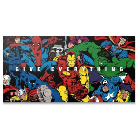 Frontal view of the heroic group shot print, 'Marvel - Avengers - Give Everything', showing all major characters in alignment.