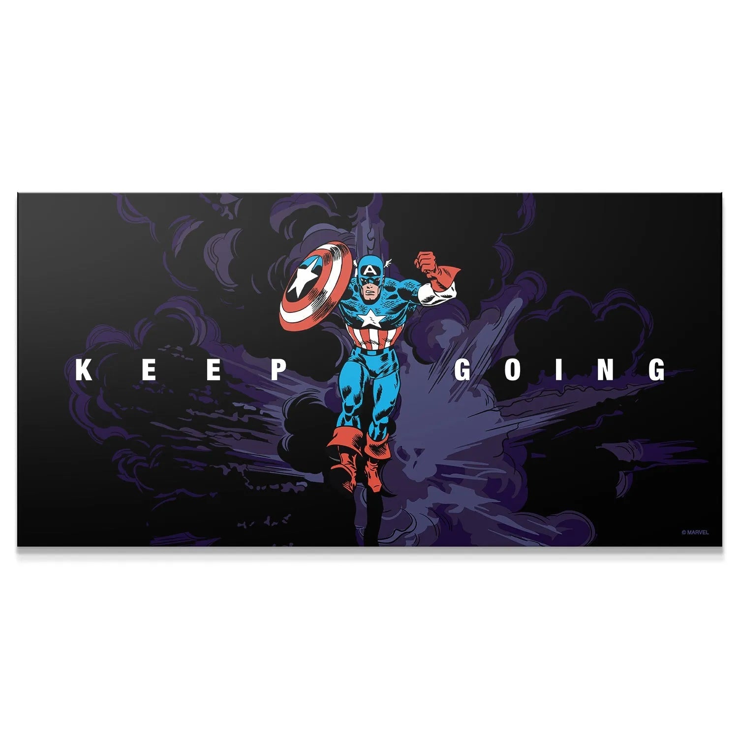 Full horizontal view of Marvel - Captain America - Keep Going comic art poster display.