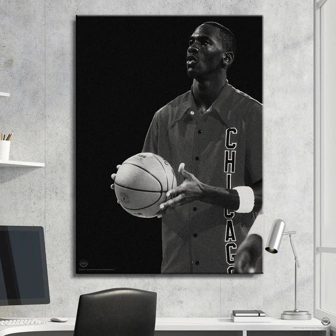 Michael Jordan - Warming Up - Premium NBA Basketball Canvas Wall Art by MasterPeaceWall