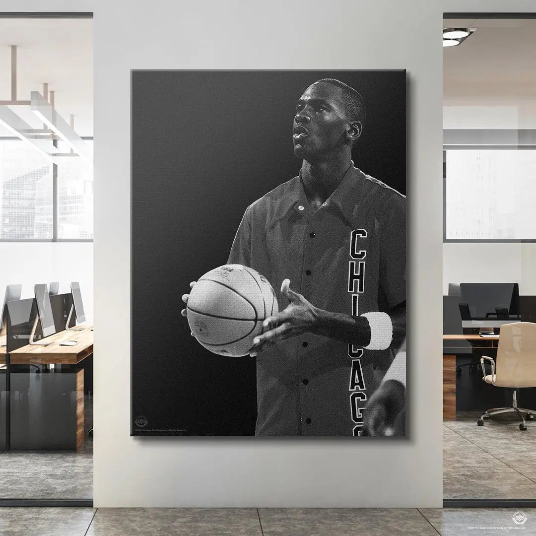 Michael Jordan - Warming Up - Premium NBA Basketball Canvas Wall Art by MasterPeaceWall