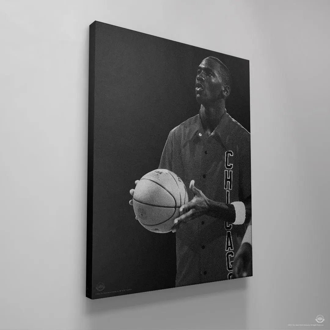 Michael Jordan - Warming Up - Premium NBA Basketball Canvas Wall Art by MasterPeaceWall