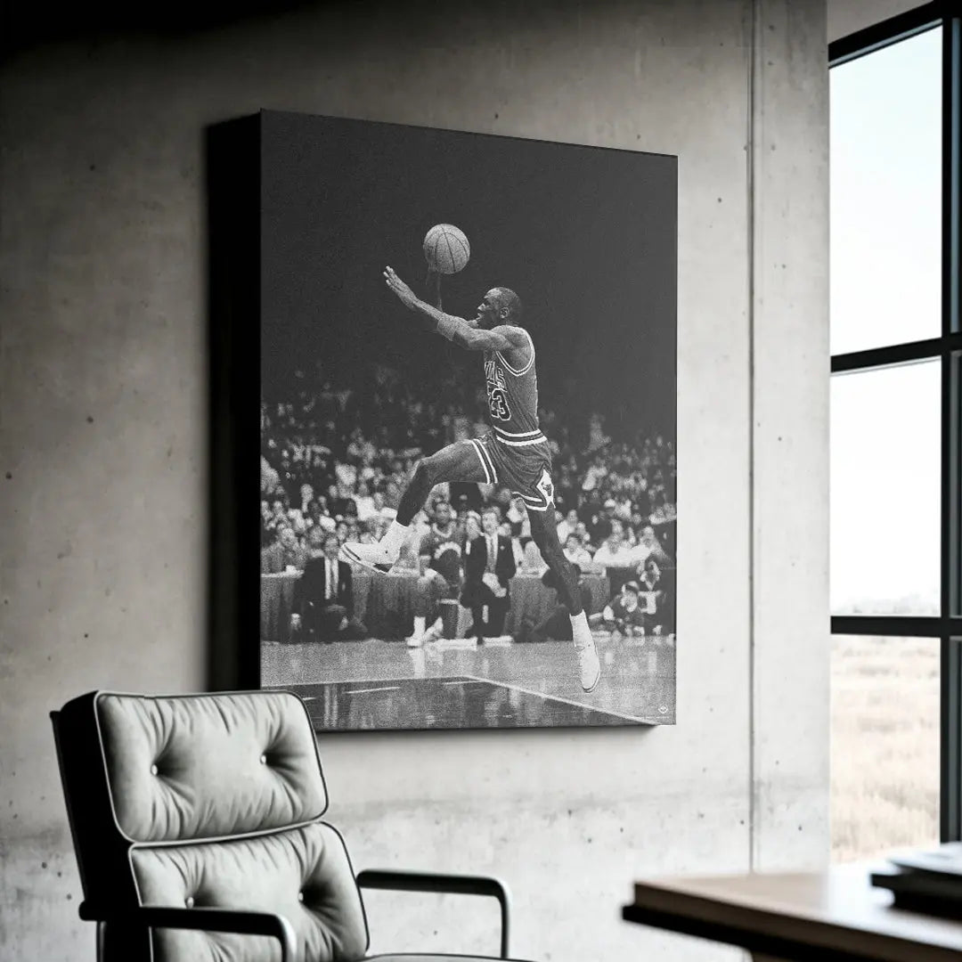 Michael Jordan - Takeoff - Premium NBA Basketball Canvas Wall Art by MasterPeaceWall