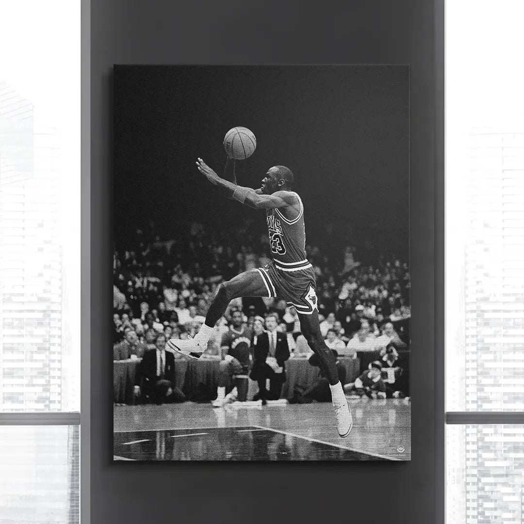Michael Jordan - Takeoff - Premium NBA Basketball Canvas Wall Art by MasterPeaceWall