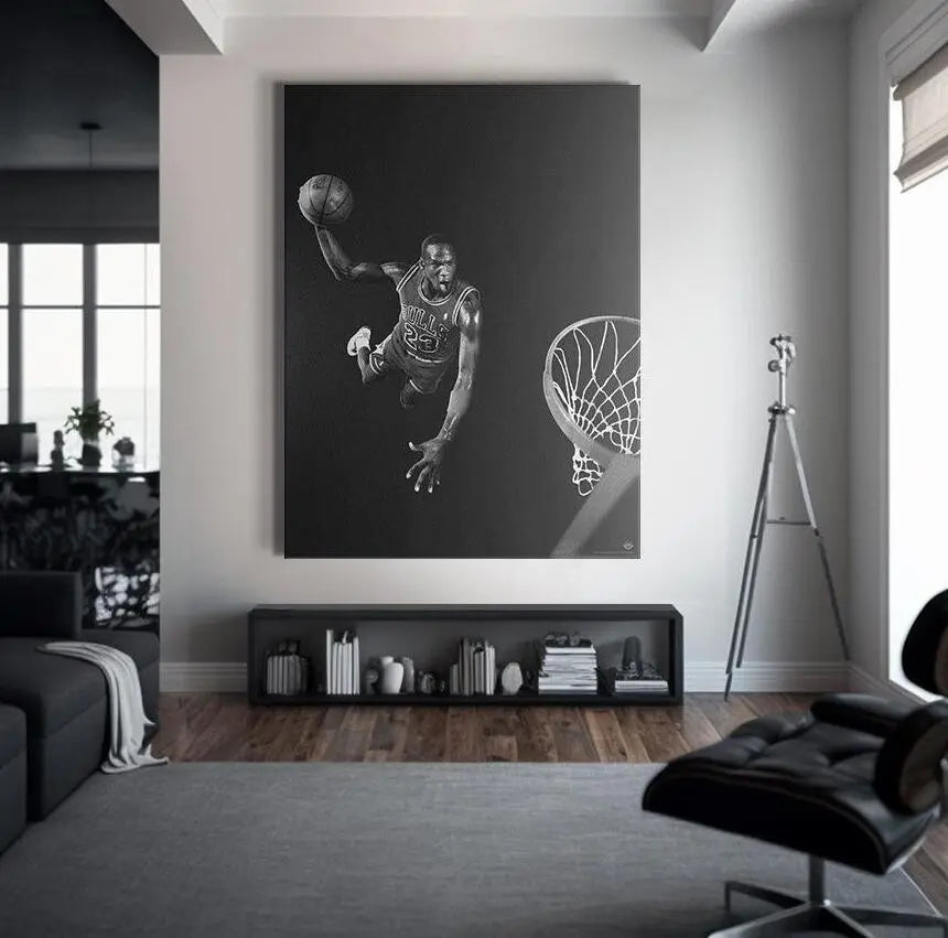 Michael Jordan - The Void - Premium NBA Basketball Canvas Wall Art by MasterPeaceWall