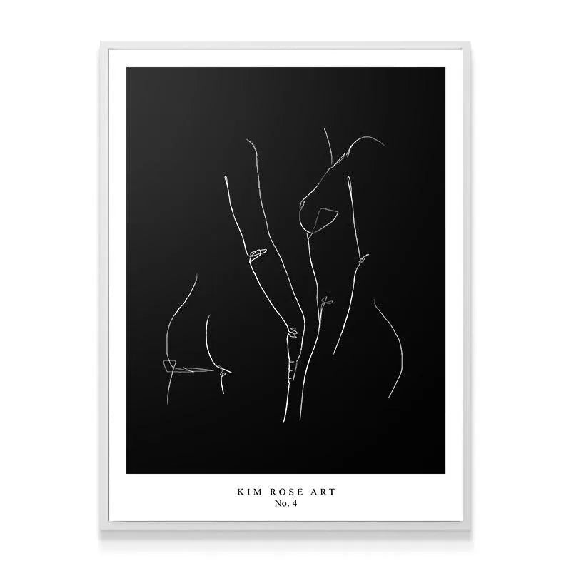 Lifestyle shot of Mathild N.2 - Black displayed professionally framed in a modern, minimalist living room.