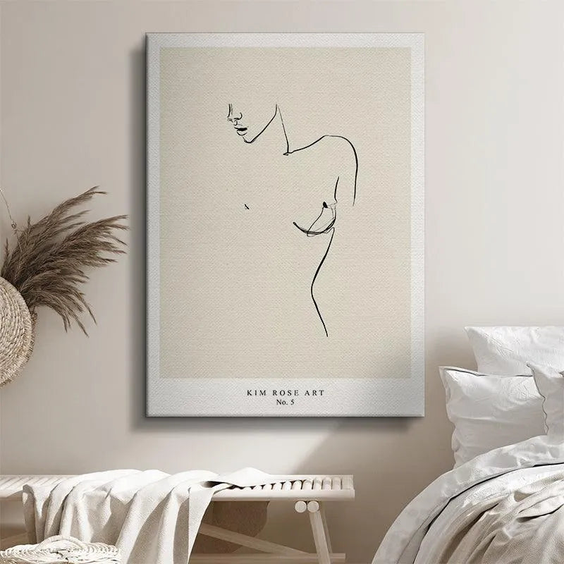 Detailed rendering of the torso and upper chest area of the Mathild - White figure art print.