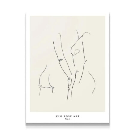 Close-up detail of the intertwined forms in Mathilde N.2 - White continuous line drawing.