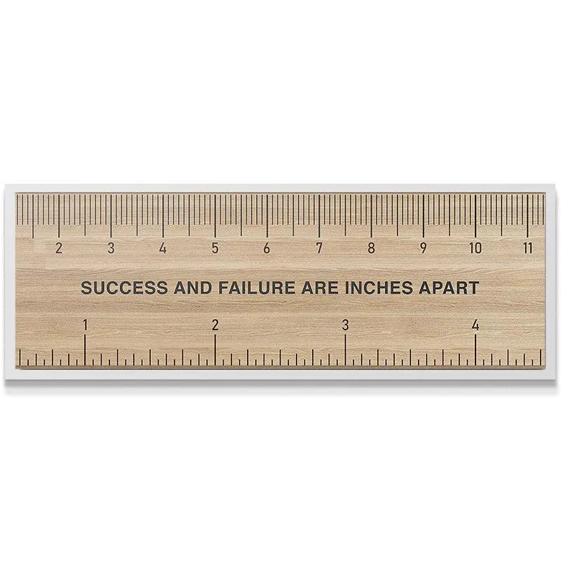 Angled perspective showing the thickness and light wood grain texture of the 'Measure Of Success'.