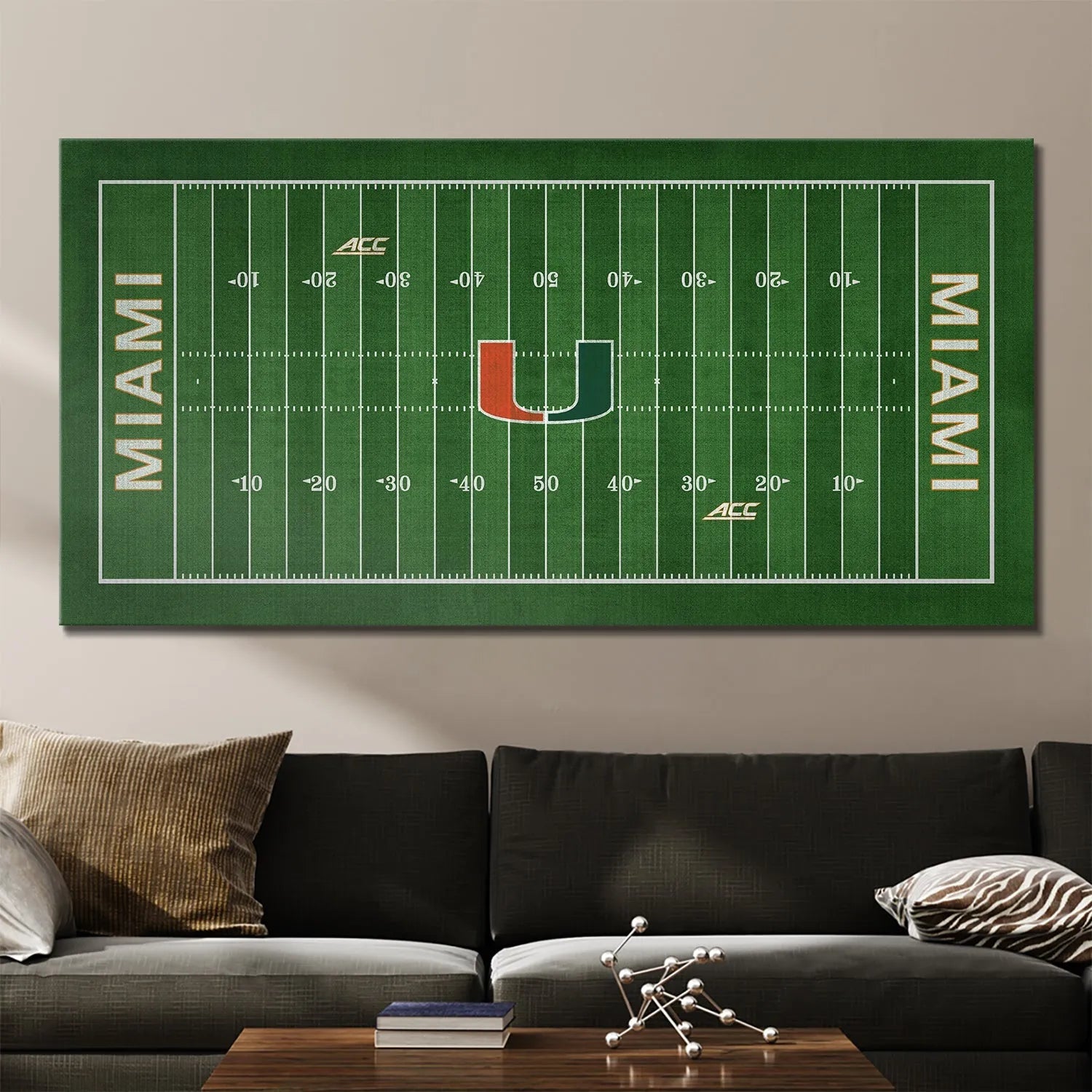 Canvas wall art display featuring the highly detailed Miami - Full Field schematic.