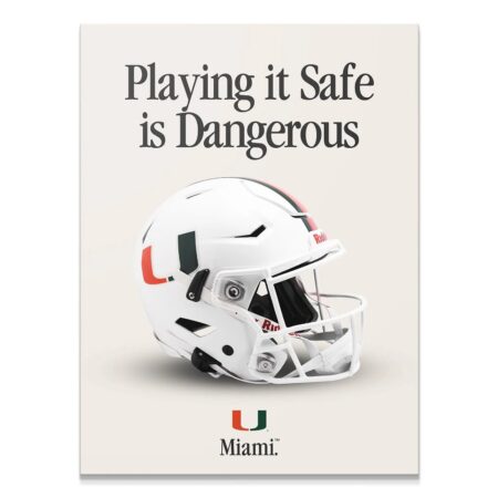 Full overhead view of the motivational poster, Miami - Playing It Safe V2, showcasing the "Playing It Safe is Dangerous" quote.
