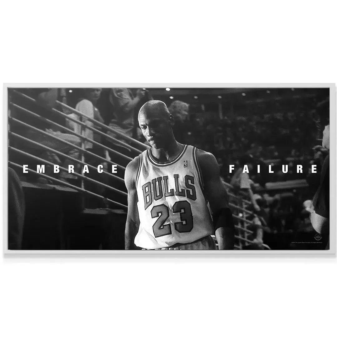 Detailed shot highlighting the mesh texture of the Bulls #23 jersey on the high-quality Michael Jordan - Embrace Failure print.