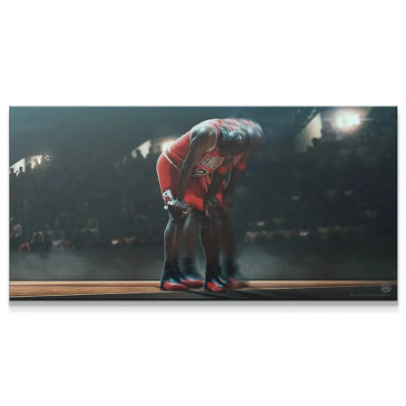 Full panoramic view of the action in 'Michael Jordan - Keep Going (No Quote)', emphasizing the motion blur effect.