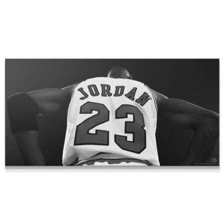 Iconic back view of Michael Jordan's #23 jersey, emphasizing the texture of Michael Jordan - Larger Than Life.