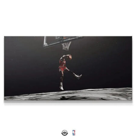Full panoramic view of the conceptual Michael Jordan - Moon Landing fine art print.