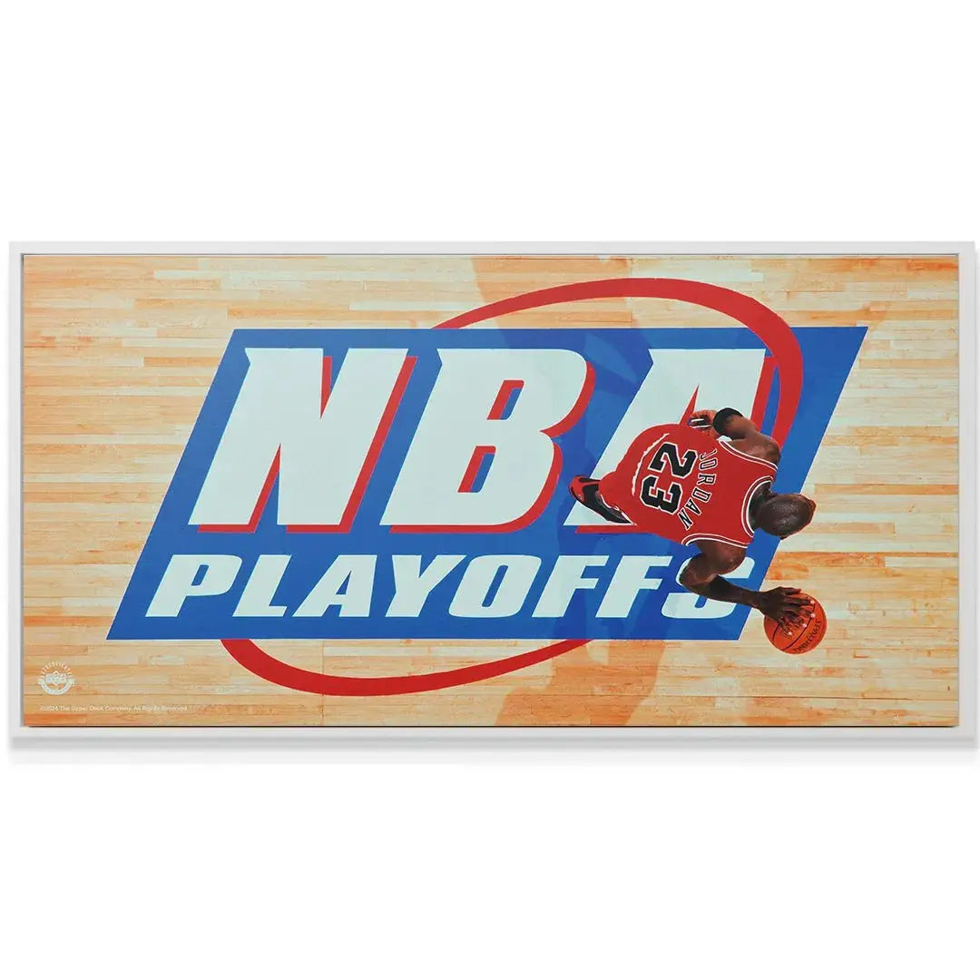 Textured view of the canvas material showcasing the vivid colors of the Michael Jordan - Playoffs artwork.