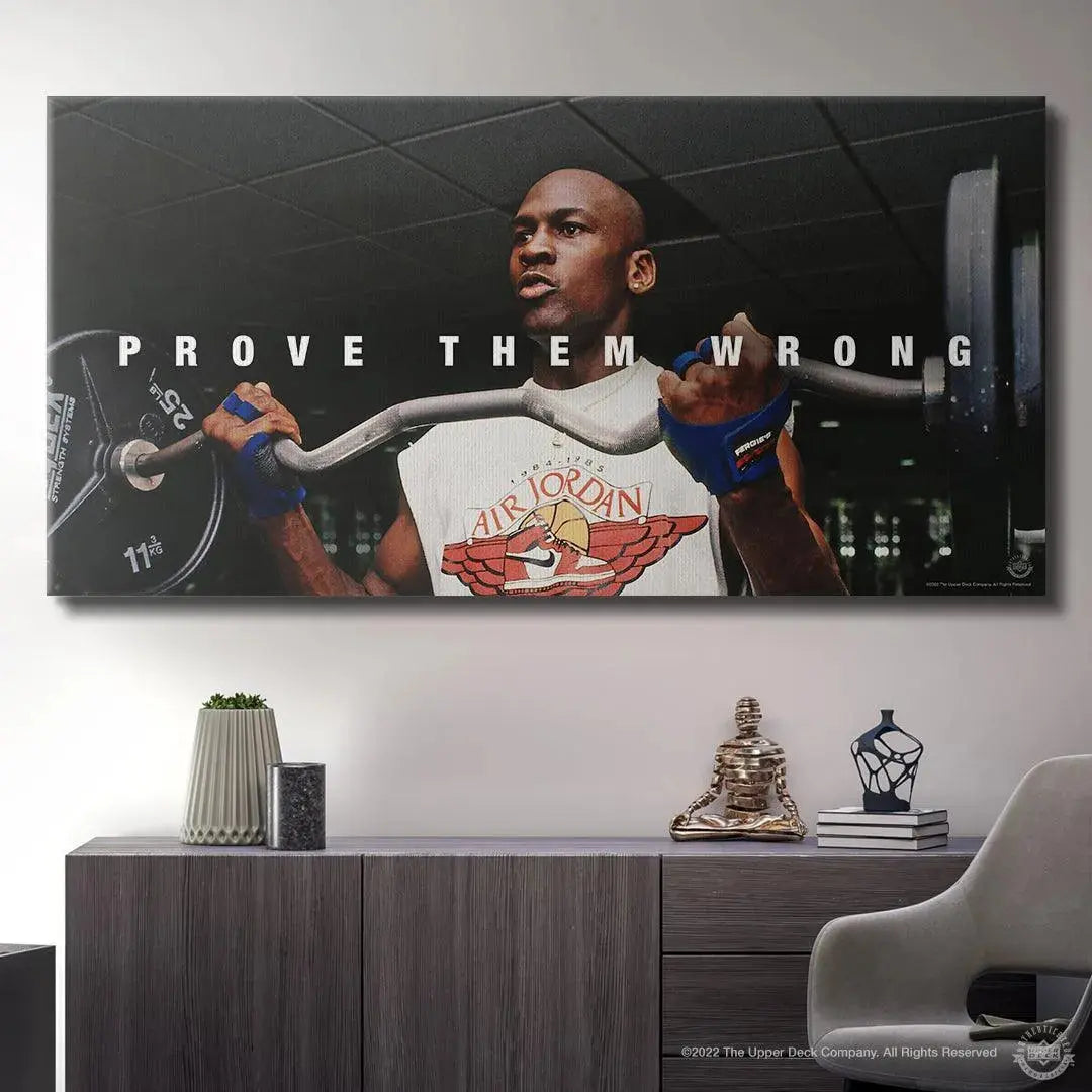 Detailed view of the texture and finish of the premium print titled 'Michael Jordan - Prove Them Wrong'.