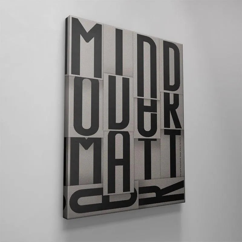 Image highlighting the dramatic shadows created by the layered design of the Mind Over Matter motivational print.