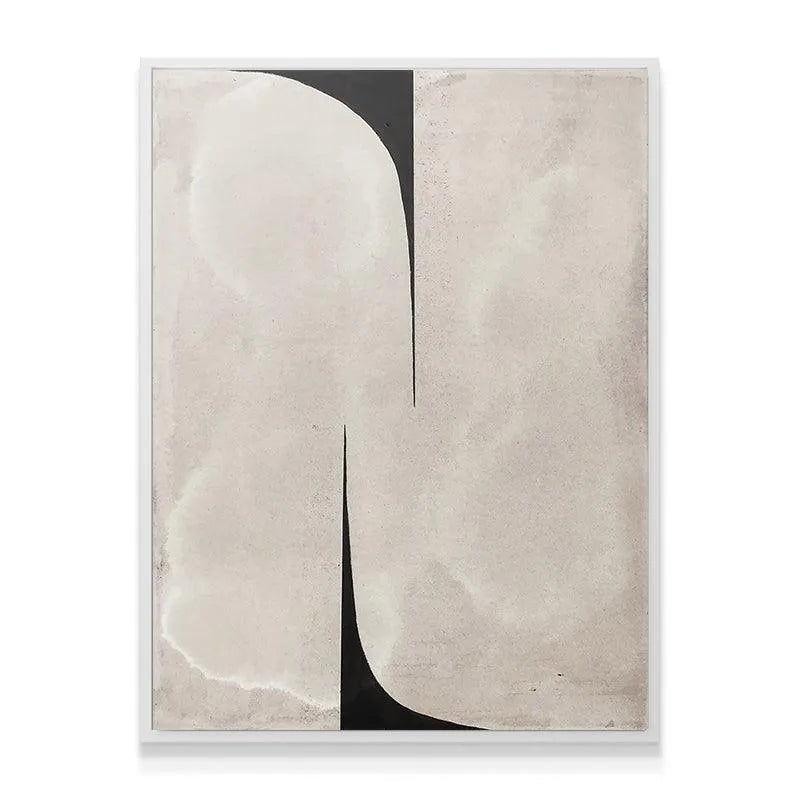 Mizuki print displayed vertically in a modern, minimalist living room setting (lifestyle).