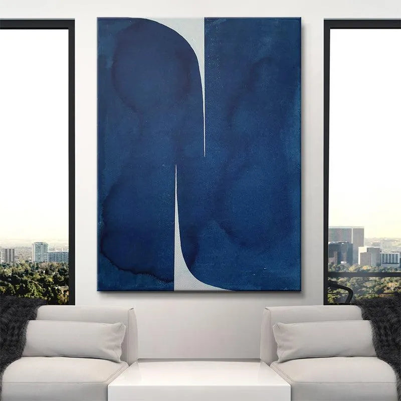 Angled perspective highlighting the subtle texture and matte finish of the Mizuki Blue print.